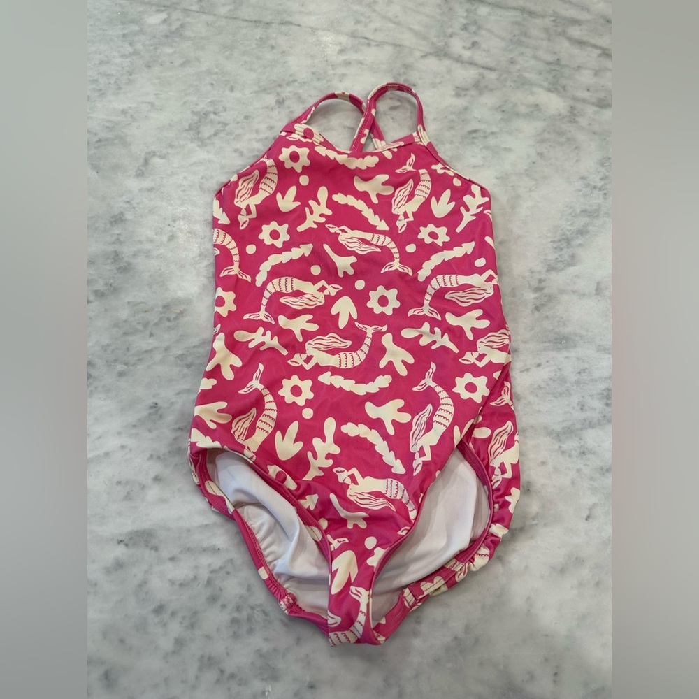 Hanna Andersson Pink Mermaid Swimsuit, Size 110 (5)